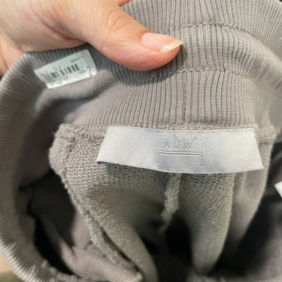 A-Cold-Wall Sweatpants Men's XL Gray Solid Logo 100% Cotton Tapered Drawstring - Picture 9 of 10